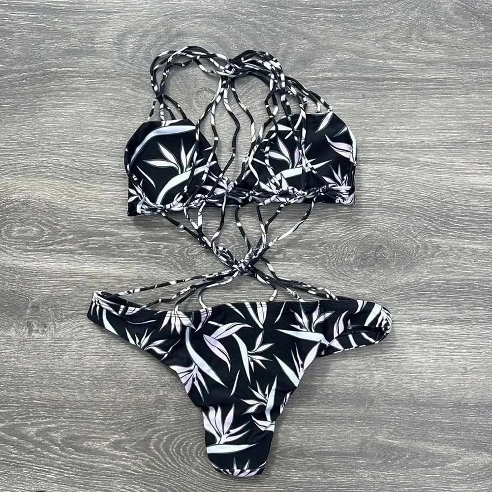 Mikoh Seychelles Monokini One Piece Swimsuit, bird of paradise pink
